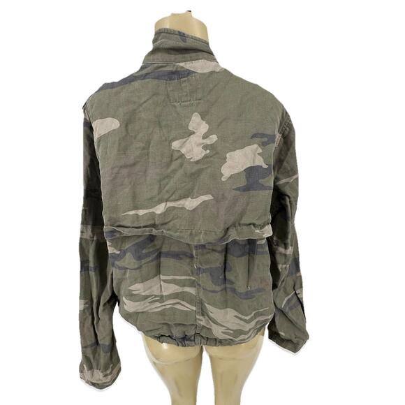 Rails Large Women Maverick Sage Camo Jacket Button Up Linen Blend AB31 - Picture 3 of 10